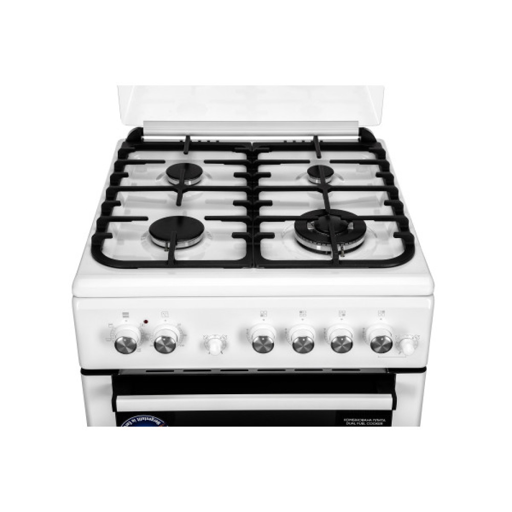 Плита ARDESTO комбі, 64л, 60x60см, конвекція, чавун, підсвічування, форсунки LPG (підключення газового балона), знімні направляючі, білий