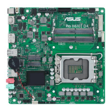 Материнcька плата ASUS PRO H610T-CSM s1700 H610 2xDDR5 M.2 HDMI DP LVDS Thin mITX