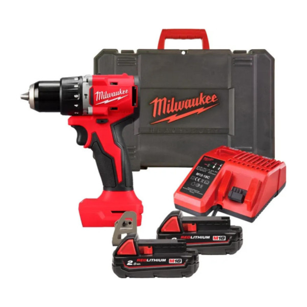 Шурупокрут-дриль акумуляторний Milwaukee BLPDRC-202C 18В 2х2А·год 60.5Нм 0·1700об/хв ЗП M12-18C кейс 1.5кг