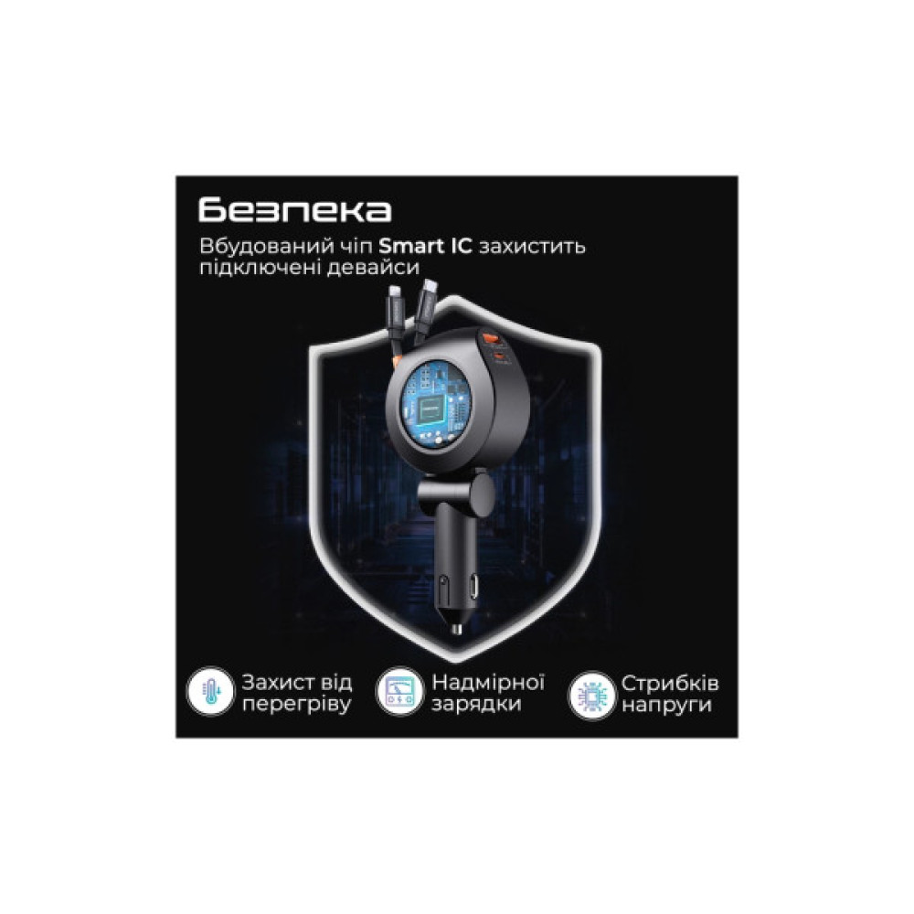 Зарядний пристрій Promate USB-C + USB-A + cable USB-C + Lightning (drivegear-r2)