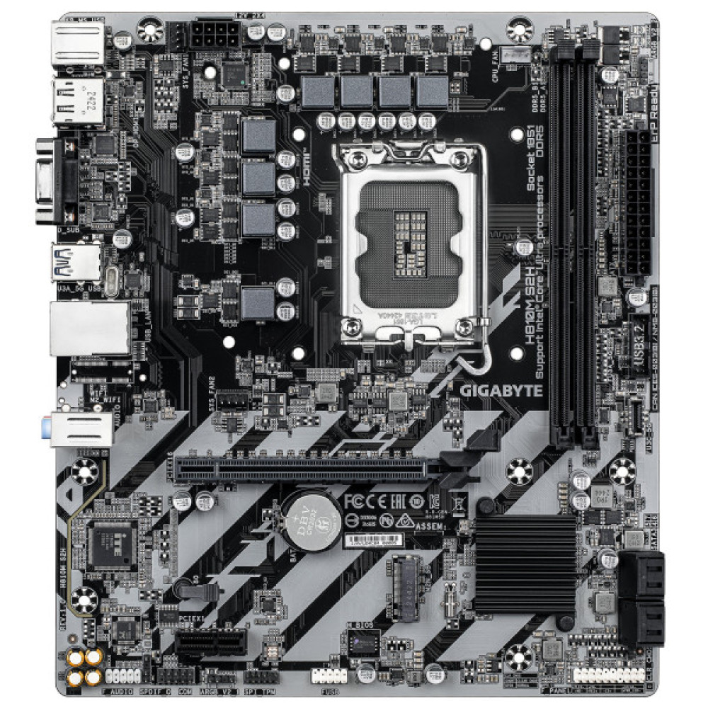 Материнська плата GIGABYTE H810M S2H s1851 H810 2xDDR5 HDMI DP D-Sub mATX