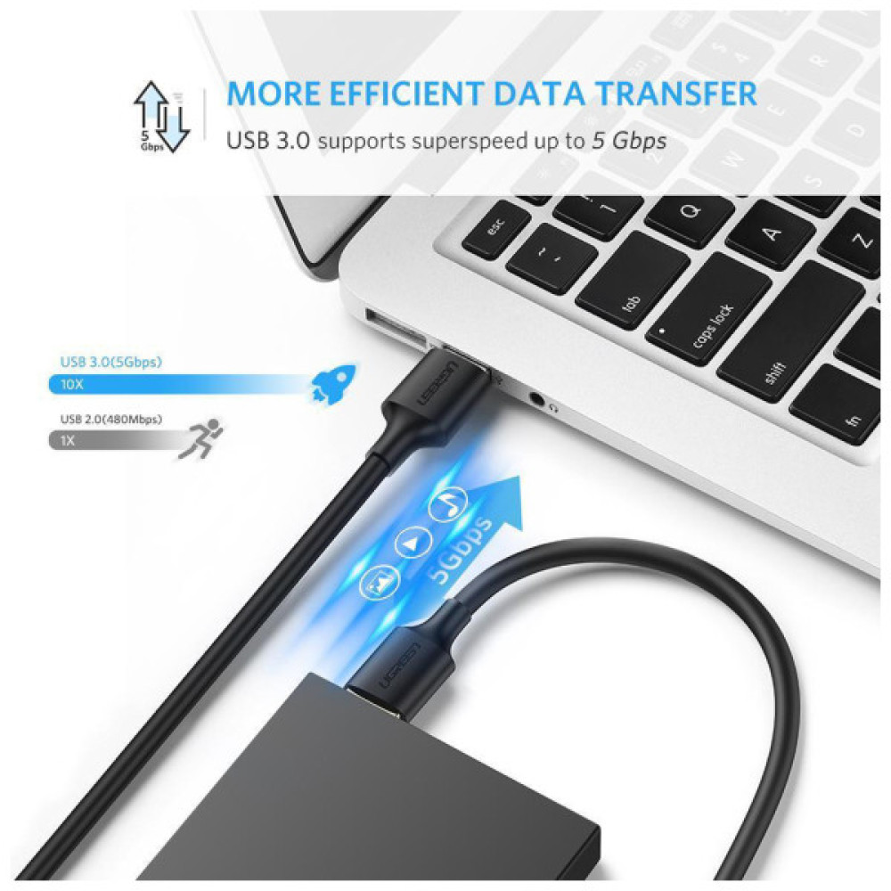 Дата кабель USB 3.0 AM/AM 1.0m US128 black Ugreen (10370)