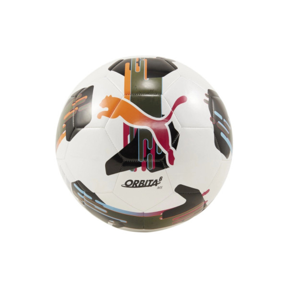 М'яч футбольний Puma Orbita 6 MS 084335-01 білий, чорний, помаранчевий 5 (4067981508488)