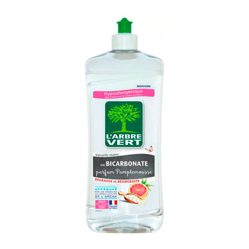 Засіб для ручного миття посуду L'Arbre Vert Грейпфрут з бікарбонатом 750 мл (3450601031632/3450601047275)