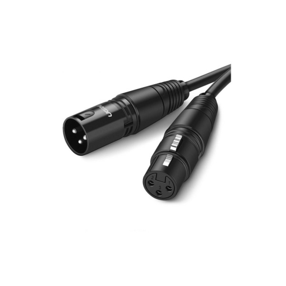 Кабель мультимедійний XLR M to XLR F 3.0m AV130 black UGREEN (20711)