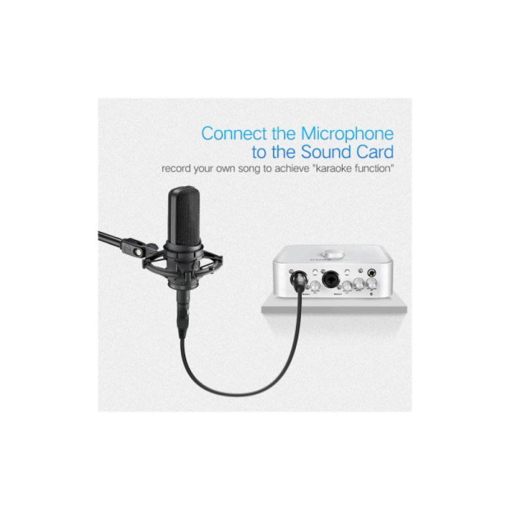 Кабель мультимедійний XLR M to XLR F 3.0m AV130 black UGREEN (20711)