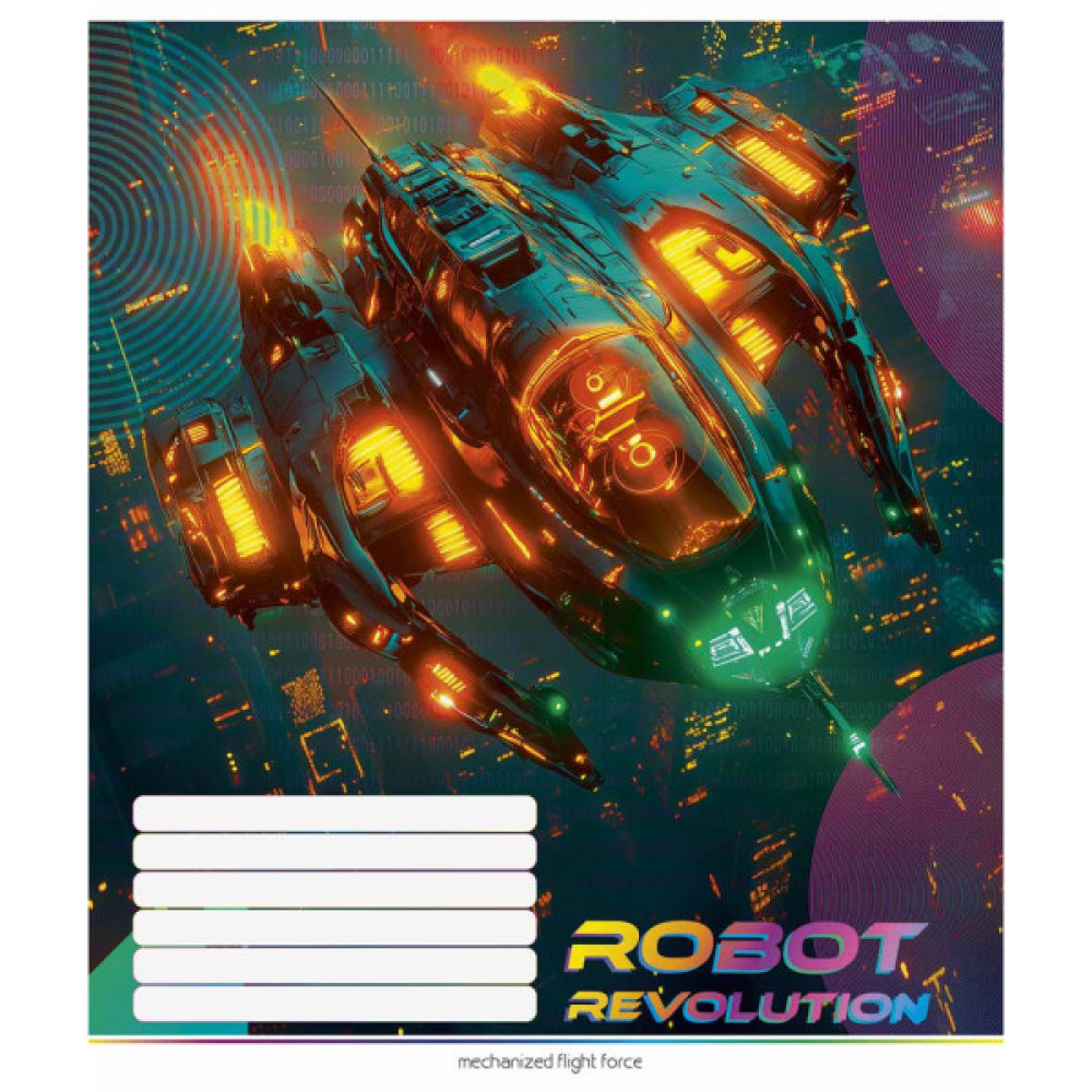 Зошит Школярик Robot Revolution 24 аркуша клітинка (024-3522K)