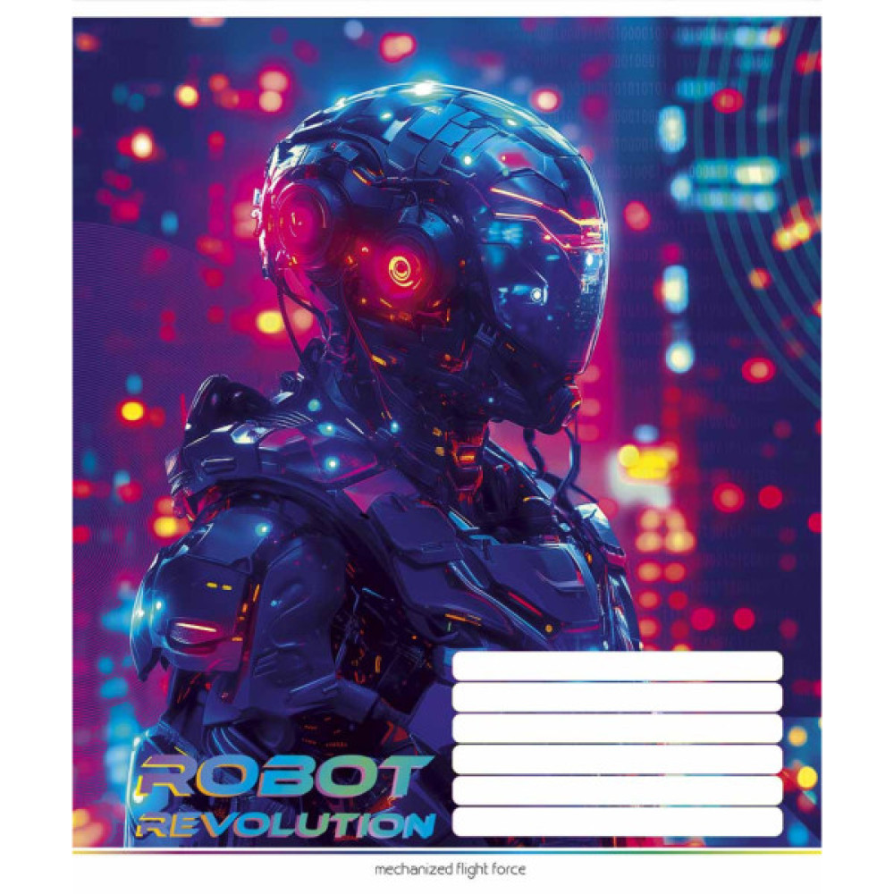 Зошит Школярик Robot Revolution 24 аркуша клітинка (024-3522K)