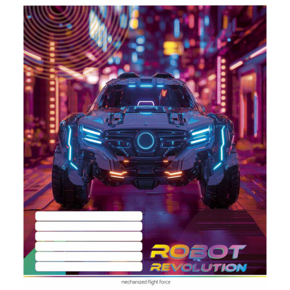 Зошит Школярик Robot Revolution 24 аркуша клітинка (024-3522K)