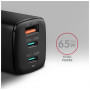 Зарядний пристрій AXAGON 1xUSB + 2xUSB-C 65W QC4+ PD3.0 PPS black (ACU-DPQ65)