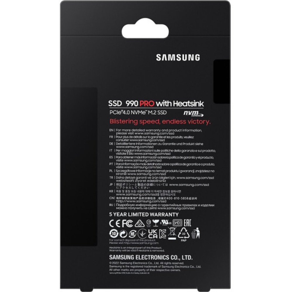 Накопичувач SSD M.2 2280 1TB 990 PRO with Heatsink Samsung (MZ-V9P1T0CW)