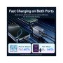Зарядний пристрій Vention 2xUSB-C PD45W GaN + cable USB-C to USB-C 1.0m black gray (TZ-FCDH0-EU)