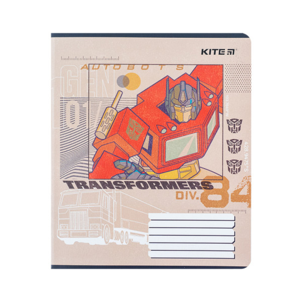 Зошит Kite Transformers 18 аркушів, клітинка (TF24-236)
