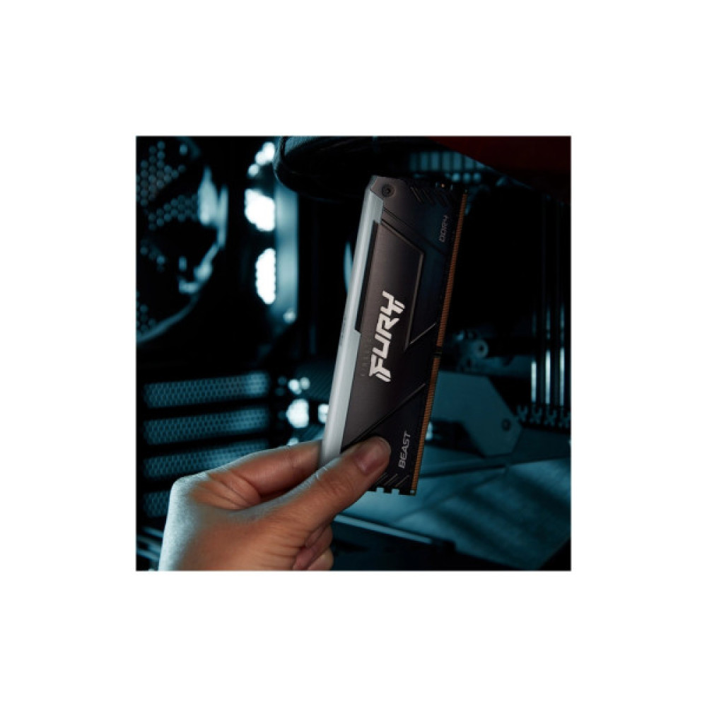 Модуль пам'яті для комп'ютера DDR4 16GB (2x8GB) 3200 MHz Beast Black Kingston Fury (ex.HyperX) (KF432C16BB2AK2/16WP)