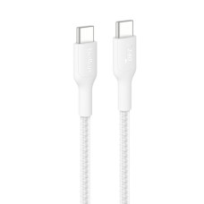 Кабель USB-C > USB-C заряджання/синхронізації Belkin 1м, 240Вт, Type-C, плетений, білий