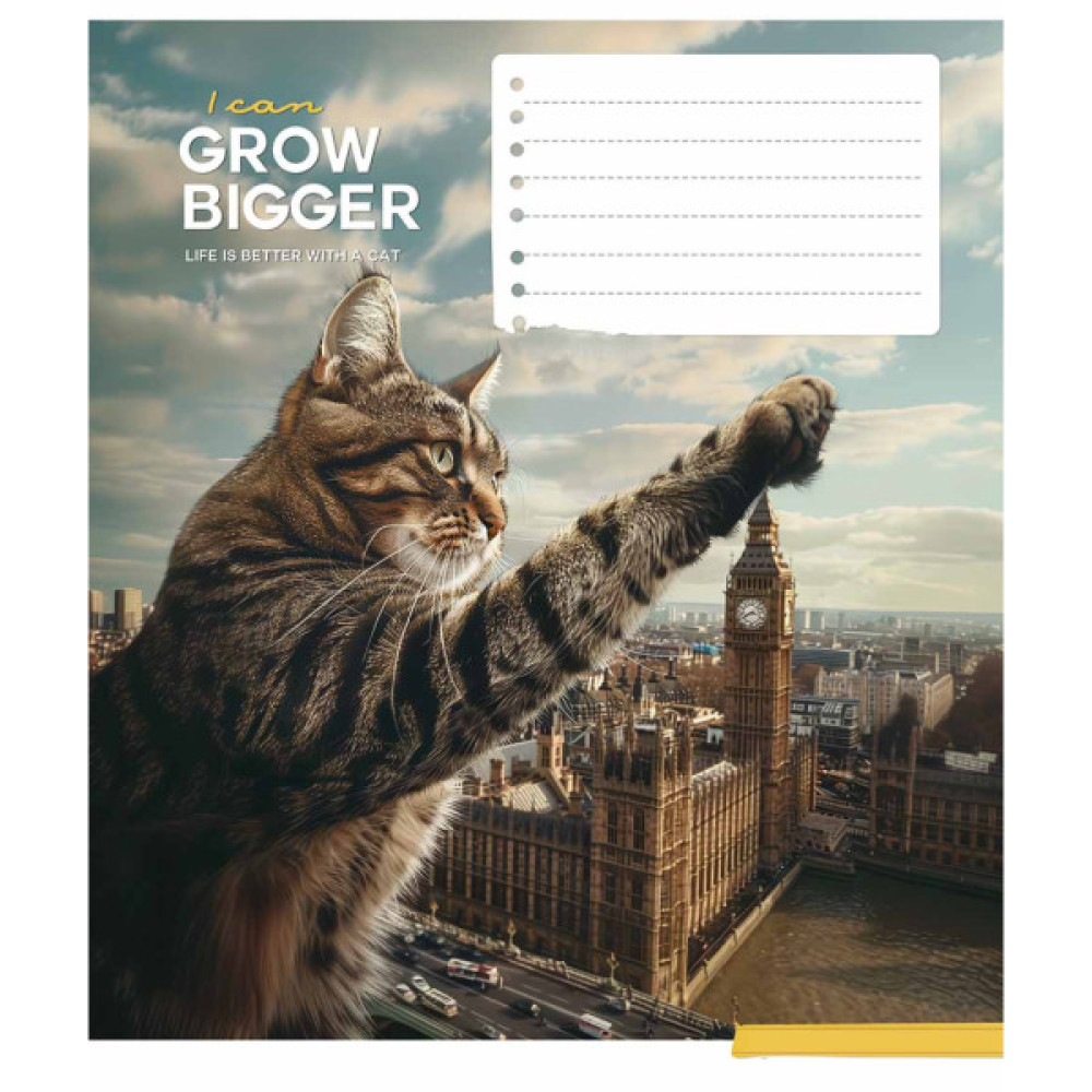 Зошит Школярик Gigantic cats 24 аркуша клітинка (024-3451K)