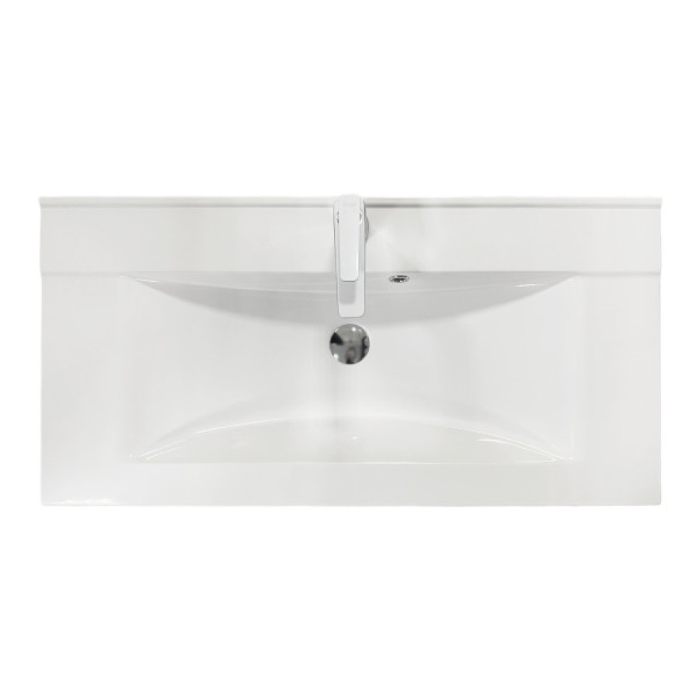 Раковина, умивальник Adamant QUANTO, штучний камінь, прямокут., з отвором для змішувача, з отвором для переливу, 1000х447х140мм, накладний, білий