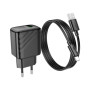 Зарядний пристрій HOCO CS21A Rich USB QC3.0 + cable USB to USB-C Black (6942007609906)