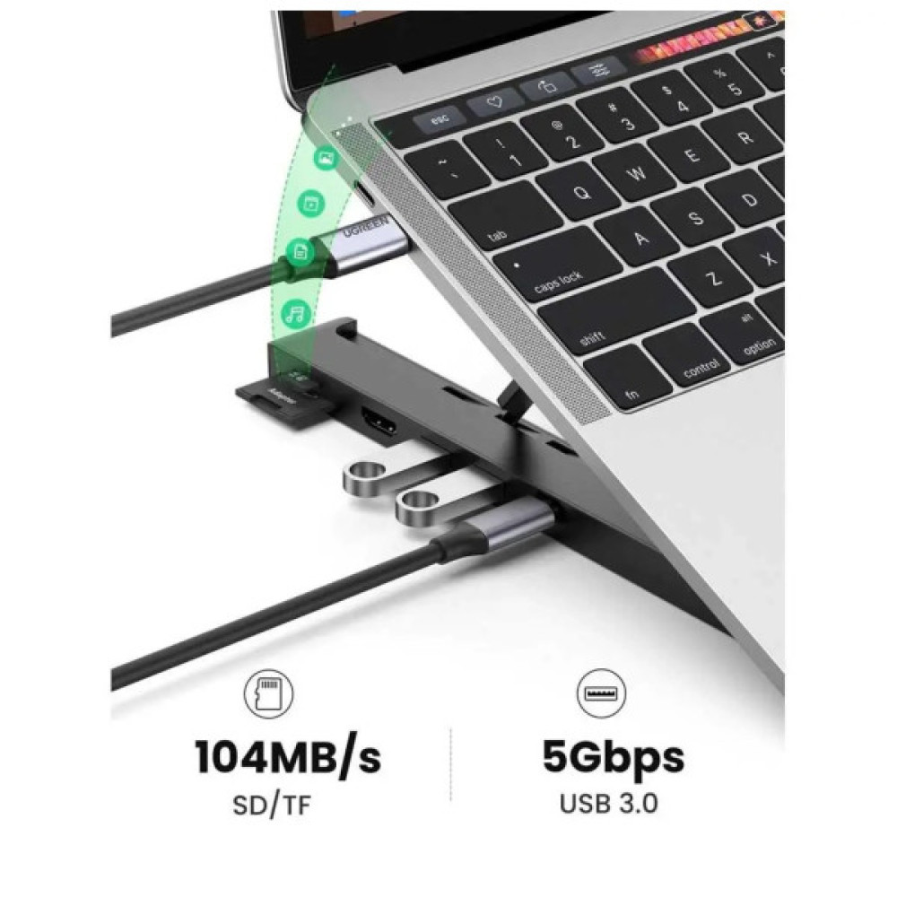 Підставка до ноутбука Ugreen X-Kit HUB Type C-->2xUSB 3.2 Gen1 (80551)