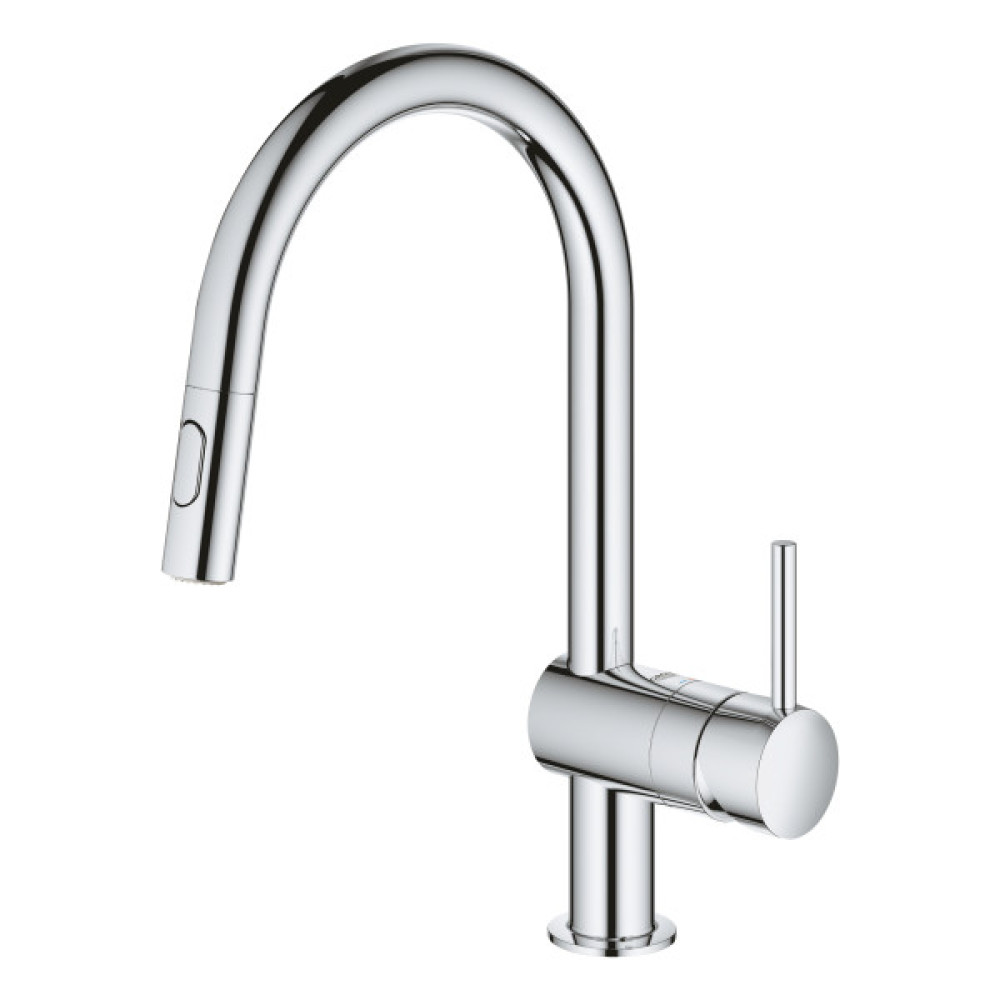 Змішувач для кухні Grohe Vento  Dual Spray, довж.виливу - 223мм, поворотний/витяжний, 1важіль, хром