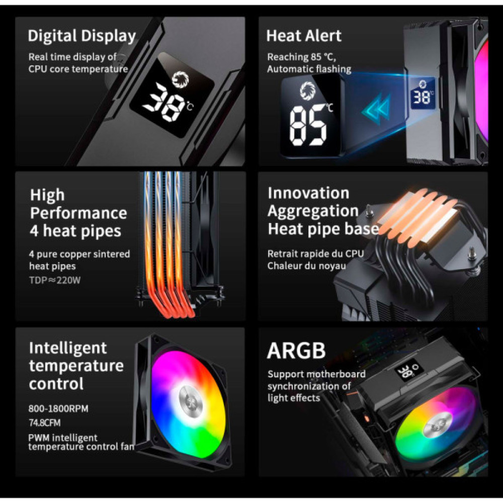 Кулер до процесора Gamemax Sigma 520 Digital BK