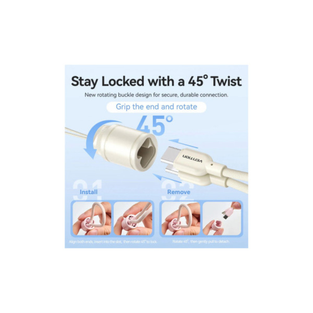 Батарея універсальна VENTION 10000mAh 22,5W Fast Charging, USB-A, 2xUSB-C Beige (FKAN0-C)