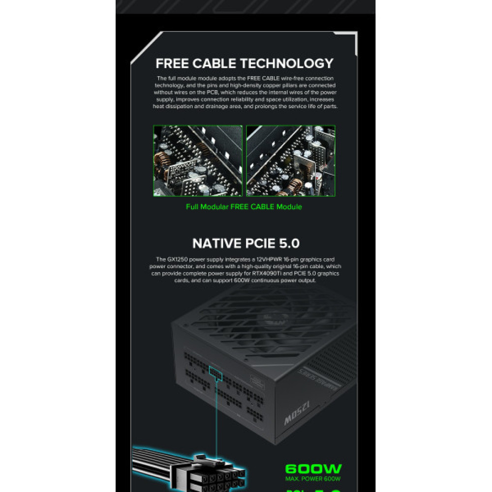 GAMEMAX GX-1250 PRO BK (ATX3.0PCIe5.0)