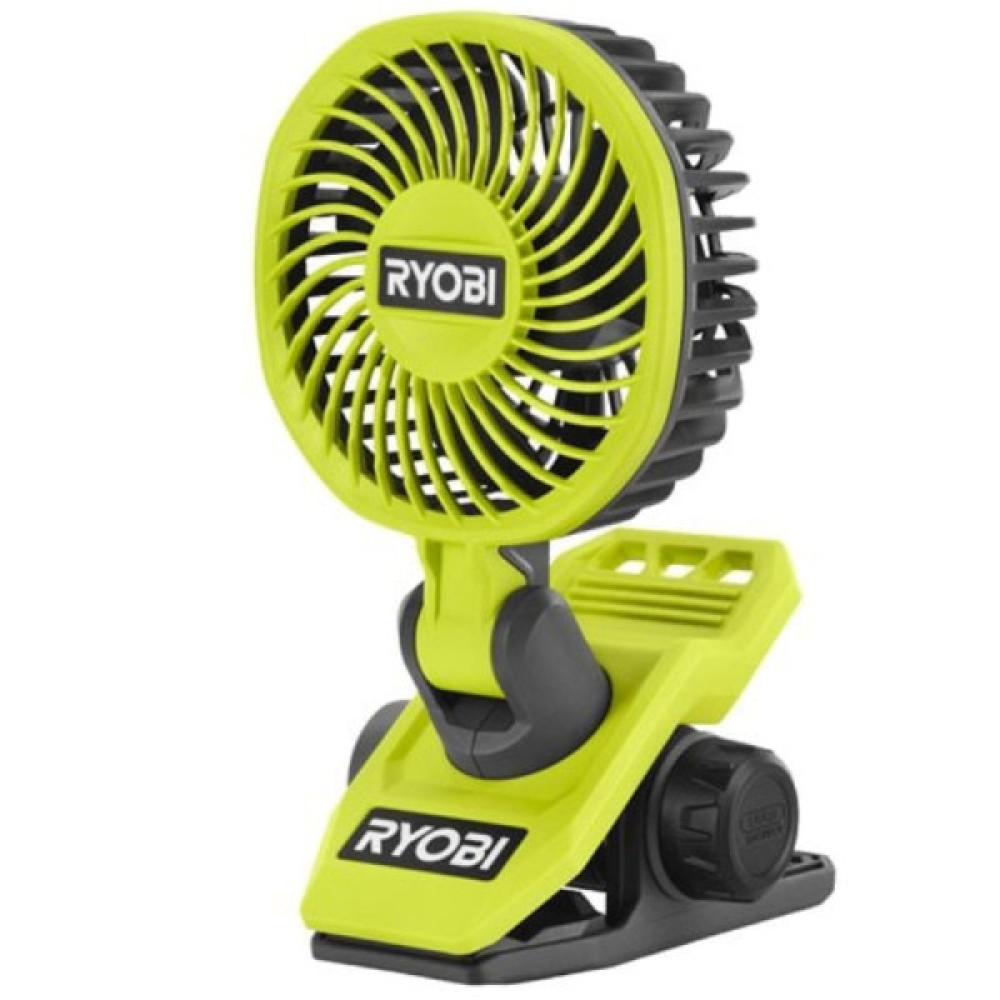 Вентилятор акумуляторний кліпса Ryobi USB Lithium RCF4-0 4В 3800об/хв обертання 325° поворот 180° 2 швидкості 0.29кг без АКБ та ЗП
