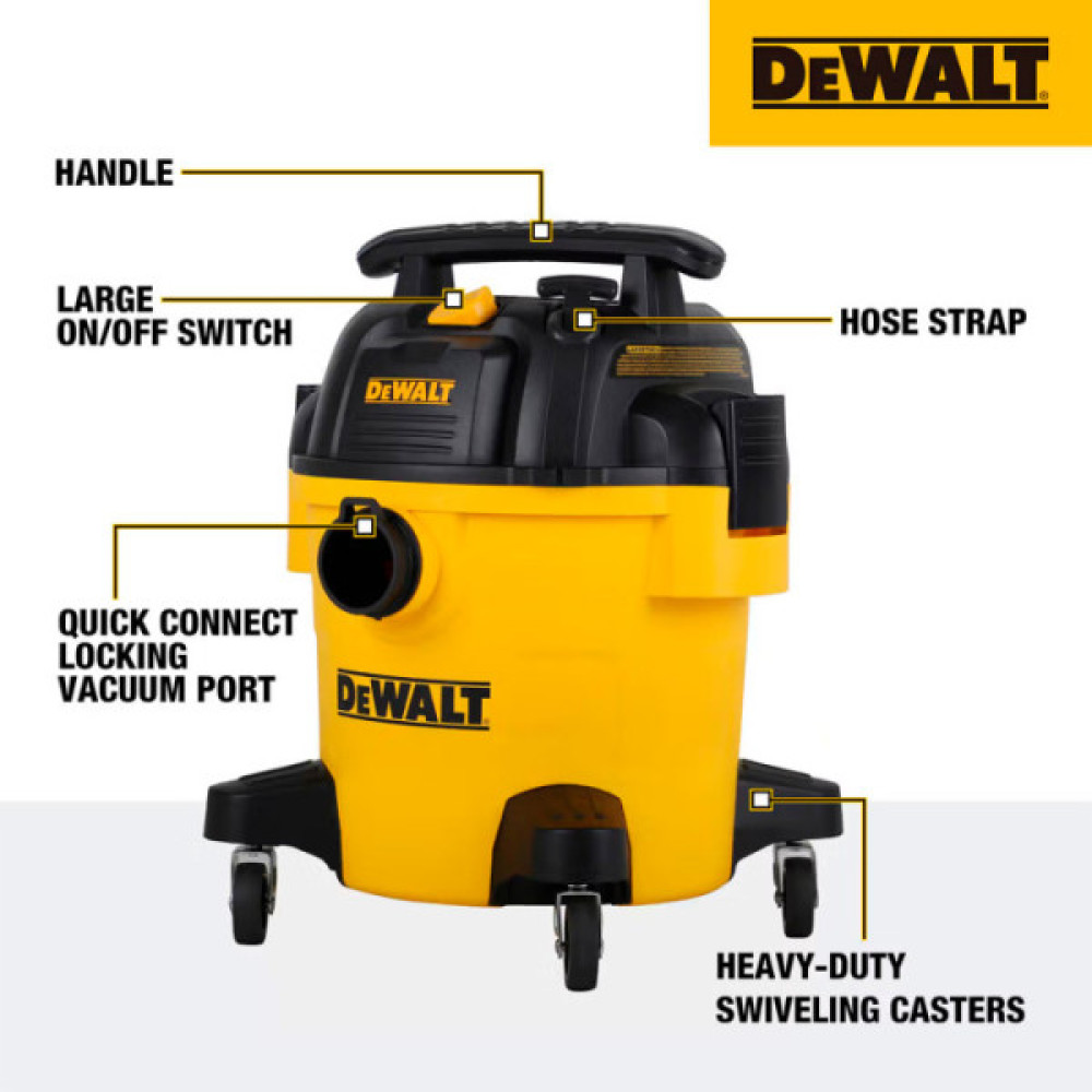 Пилосос професійний DeWalt 1050Вт 15кПа контейнер 20л 6.2кг
