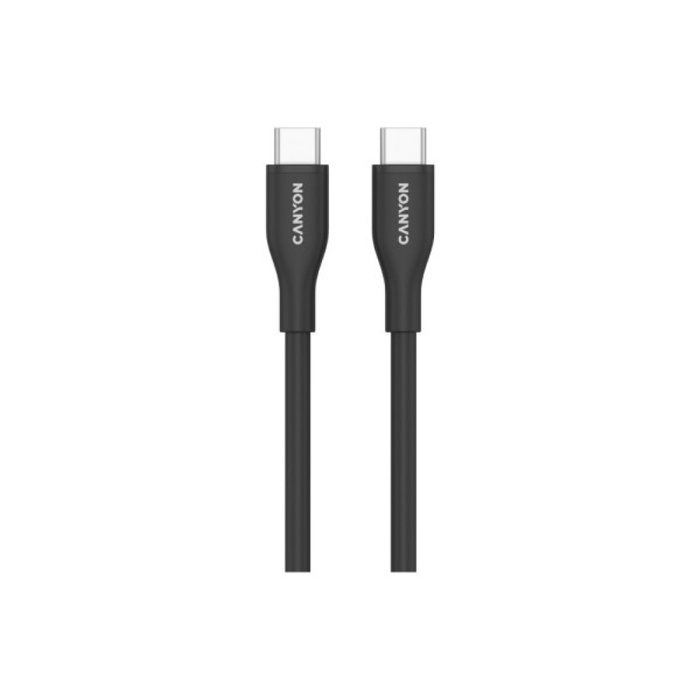 Дата кабель USB-C to USB-C 1.0m CC60SC10 60W Silicon Black Canyon (CNS-CC60SC10B)