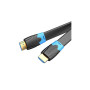 Кабель мультимедійний HDMI M to HDMI M 3.0m V2.0 4K60Hz PVC flat black Vention (AAKBI)