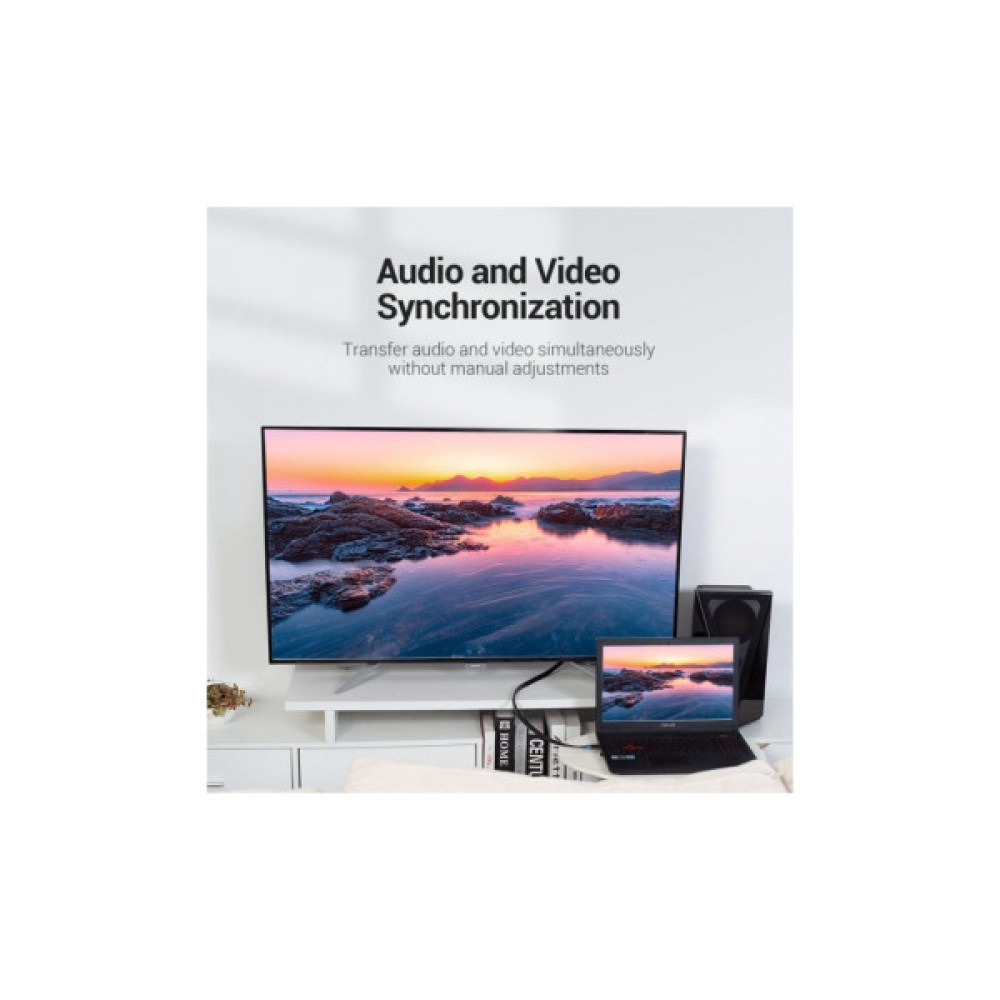 Кабель мультимедійний HDMI M to HDMI M 3.0m V2.0 4K60Hz PVC flat black Vention (AAKBI)