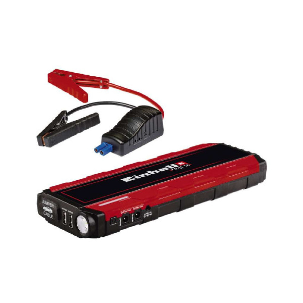 Пуско зарядний пристрій Einhell CE-JS 18 Jump Starter Power Bank, 18000мАг, 2хUSB 5В, 12В, пуск 600A (1091531)