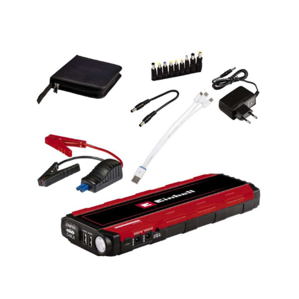 Пуско зарядний пристрій Einhell CE-JS 18 Jump Starter Power Bank, 18000мАг, 2хUSB 5В, 12В, пуск 600A (1091531)