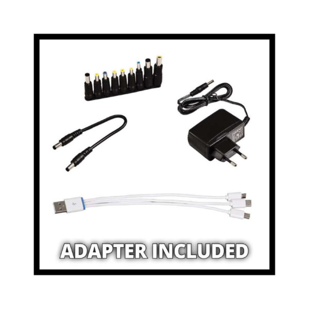 Пуско зарядний пристрій Einhell CE-JS 18 Jump Starter Power Bank, 18000мАг, 2хUSB 5В, 12В, пуск 600A (1091531)