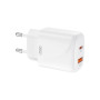 Зарядний пристрій XO 1xUSB-C PD20W + 1xUSB QC3.0 White (L158.white)