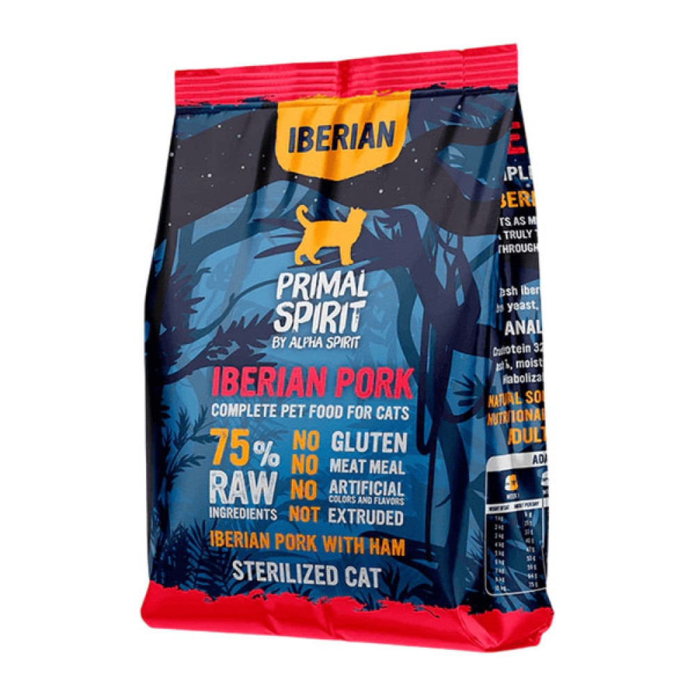 Сухий корм для кішок Alpha Spirit Primal Iberian Pork 1 кг (8436586311483)