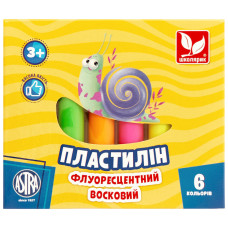 Пластилін Школярик Флуоресцентний 6 кольорів 78 г (83811906-UA)