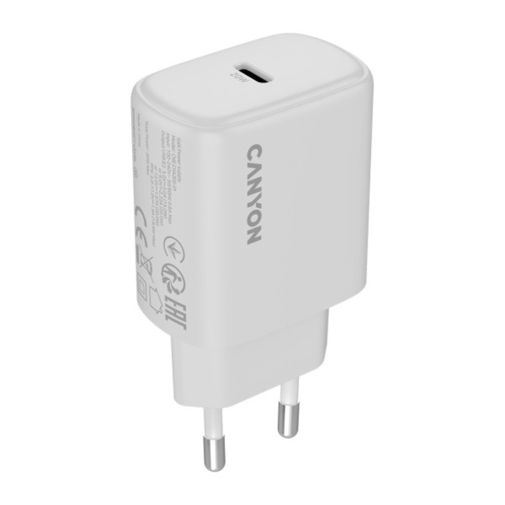 Зарядний пристрій Canyon OnCharge 250 25W 1xPD EU White (CNE-CHA250-01)