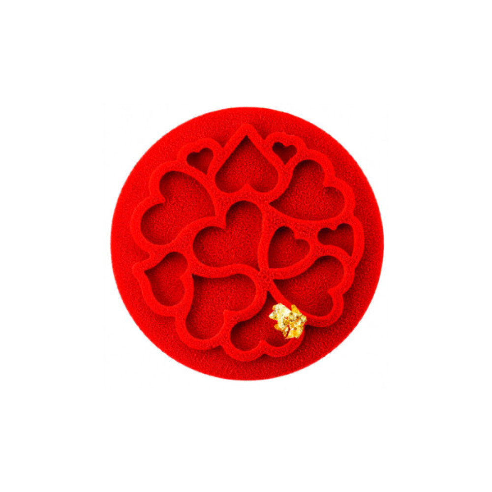 Кондитерський килимок Silikomart для декорування Міні Серце 6 шт х 2 мл (MINI LOVE DECOR)