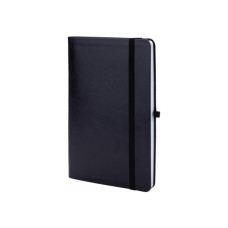 Книга записна Optima А5 NEBRASKA, м’яка обкладинка, гумка, білий блок лінія, чорний (O20124-01)