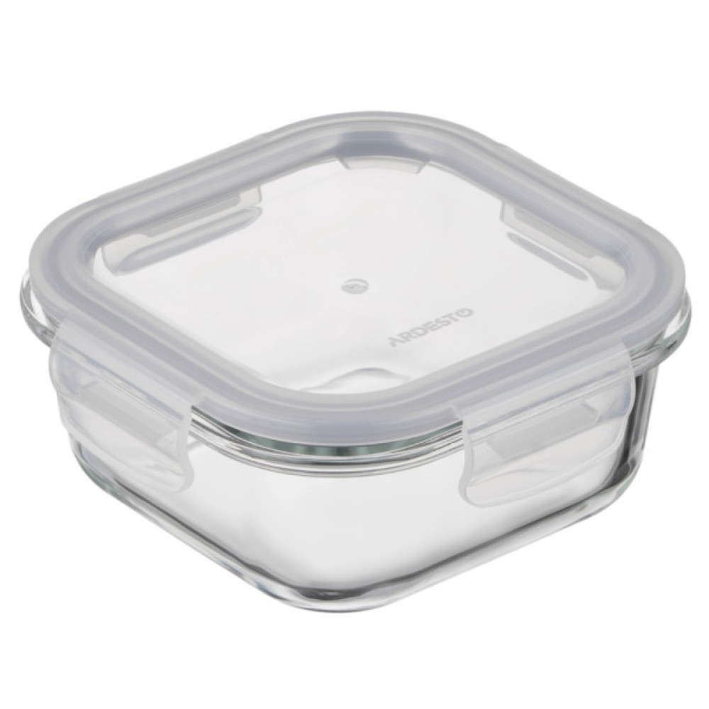 Харчовий контейнер Ardesto Gemini квадратний, 0.5л, боросилікатне скло, прозорий (AR1250BSQ)