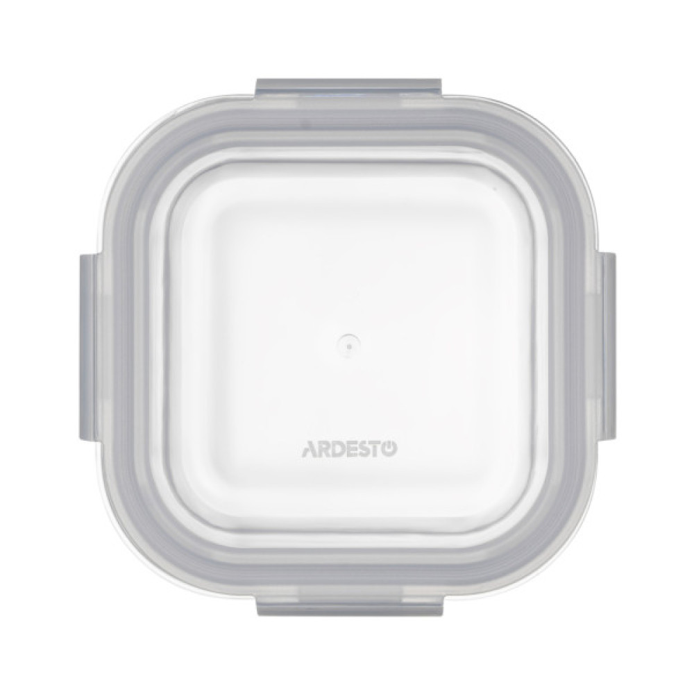 Харчовий контейнер Ardesto Gemini квадратний, 0.5л, боросилікатне скло, прозорий (AR1250BSQ)