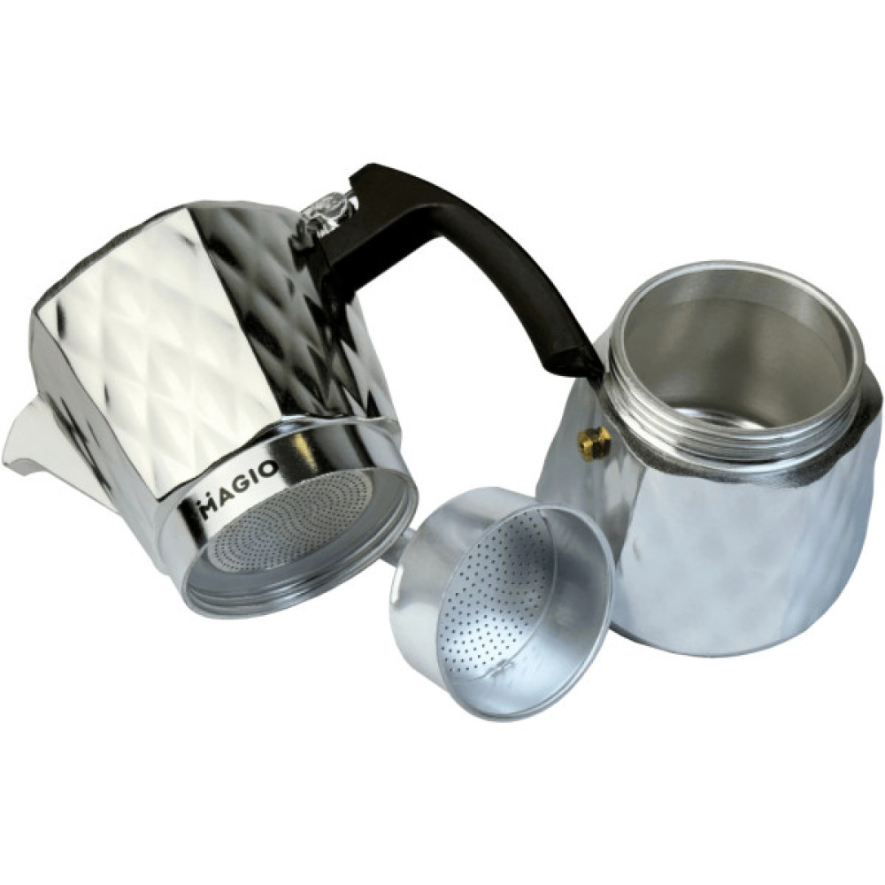 Гейзерна кавоварка Magio Блискучий металік 6 порцій 300 мл (MG-1004)