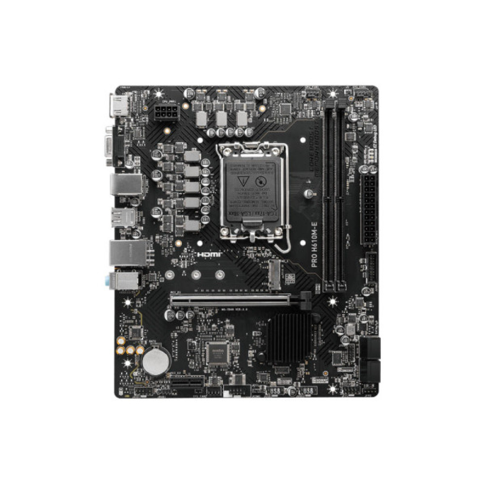 Материнcька плата MSI PRO H610M-E s1700 H610 2xDDR5 M.2 HDMI D-Sub mATX