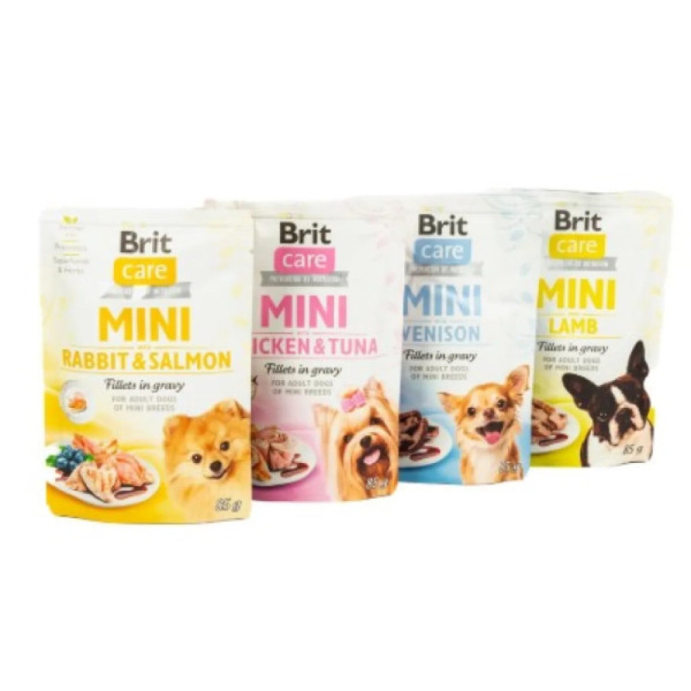 Вологий корм для собак Brit Care Mini мікс 3+1, 340 г (4x85 г) (2700000051719)