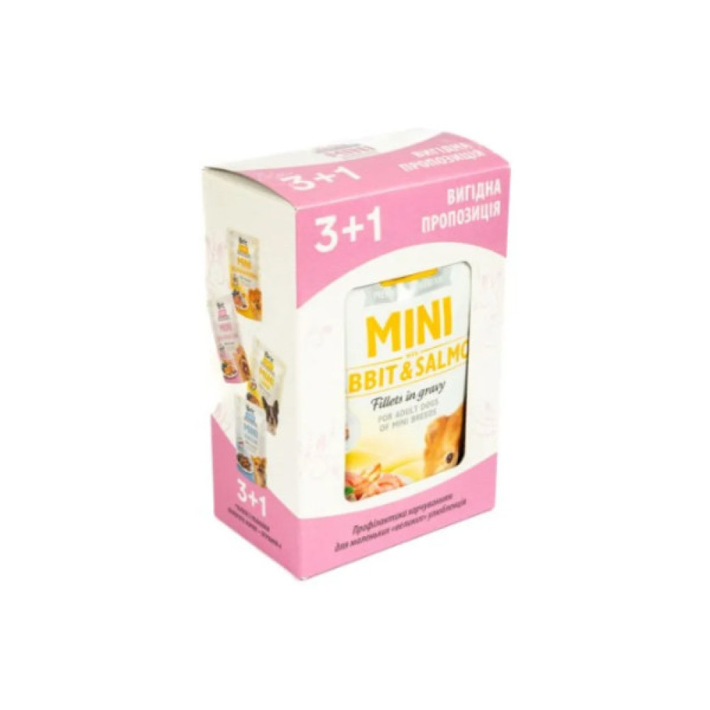 Вологий корм для собак Brit Care Mini мікс 3+1, 340 г (4x85 г) (2700000051719)