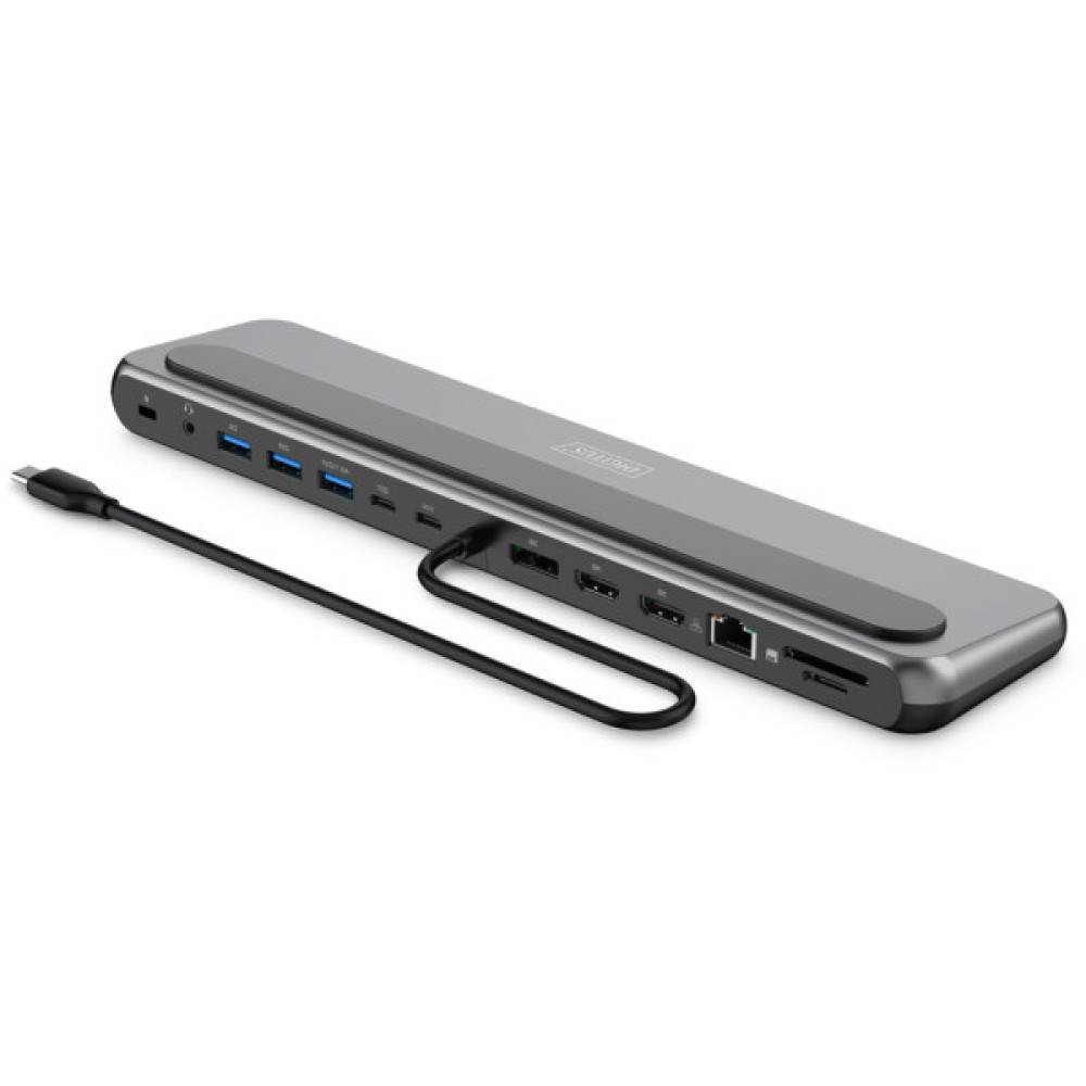 Порт-реплікатор Digitus USB-C > 2xHDMI/1xDP/3xUSB-A/USB-C/RJ54/PD/Audio (DA-70919)