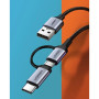 Дата кабель USB 2.0 AM to USB-C + Micro 5P 1.0m 3A US177 black Ugreen (30875)