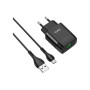 Зарядний пристрій HOCO C72Q Glorious USB QC3.0 + cable USB to Micro 5P 18W Black (6931474732521)